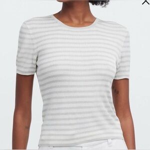 Madewell Women’s Gray and White Striped Top Size XXS